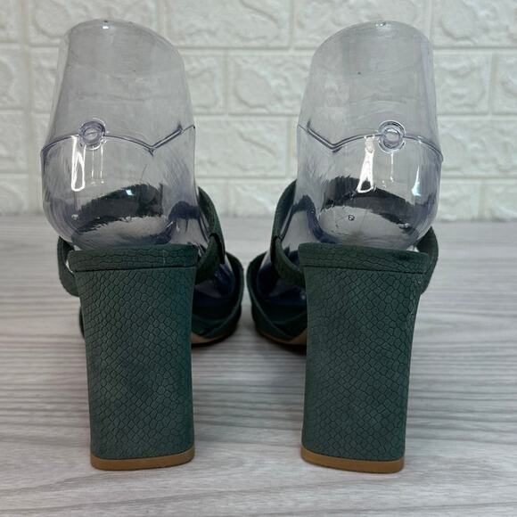 Coconuts by Matisse Sandals 6M Riley Pointed Toe Block Heel Slip-on Mules Green - Picture 5 of 8